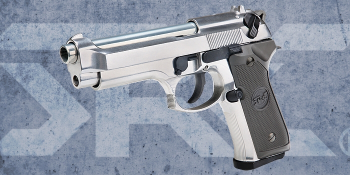 SR92 亮銀版全金屬瓦斯退膛手槍